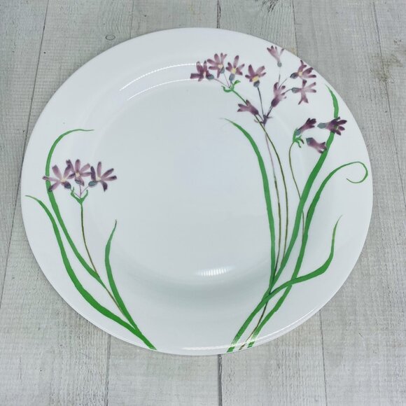 Martha Stewart MTW5 Purple Pacific Wildflowers France Glass Dinner Plates Set 4 - Picture 4 of 16